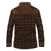 Men's Winter Thicken Warm Fleece Pure Cotton Plaid Jacket